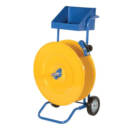 Vestil Steel Heavy Duty Strapping Cart, 22-5/16" x 25" x 41-5/16", Blue/Yellow STRAP-PS-HD